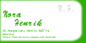 nora henrik business card